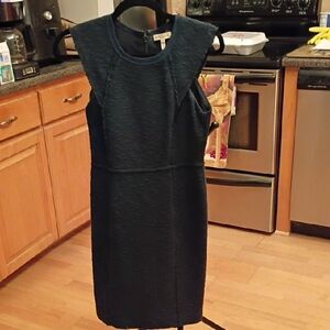 Rebecca Taylor Navy Textured Midi Dress